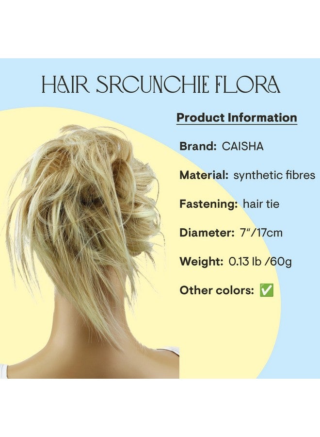 كايشا قطعة شعر Xxl Scrunchie Updo ضخمة ومموجة قليلاً وفوضوية كعكة شقراء مزيج G11F - Image 2