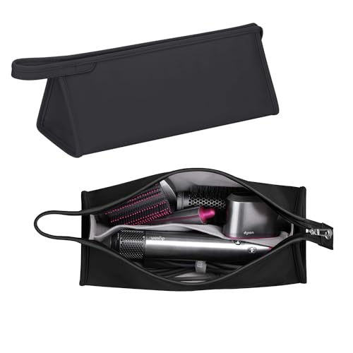 Buwico PU Leather Travel Case Portable Storage Bag for Dyson Airwrap StylerWaterproof Antiscratch Dustproof Shockproof Protection Organizer Travel Gift Case Black - Image 5