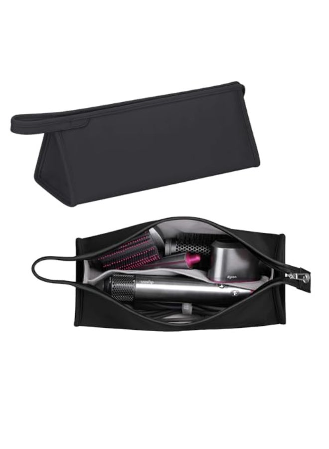 Buwico PU Leather Travel Case Portable Storage Bag for Dyson Airwrap StylerWaterproof Antiscratch Dustproof Shockproof Protection Organizer Travel Gift Case Black - Image 4
