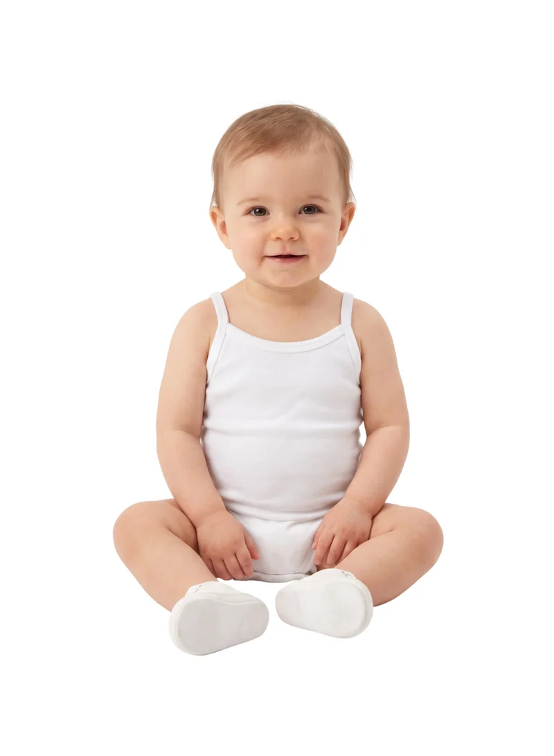 Bambimici 3-Pack White Baby Sleeveless Cotton Bodysuits – Soft Infant Tank Bodysuits