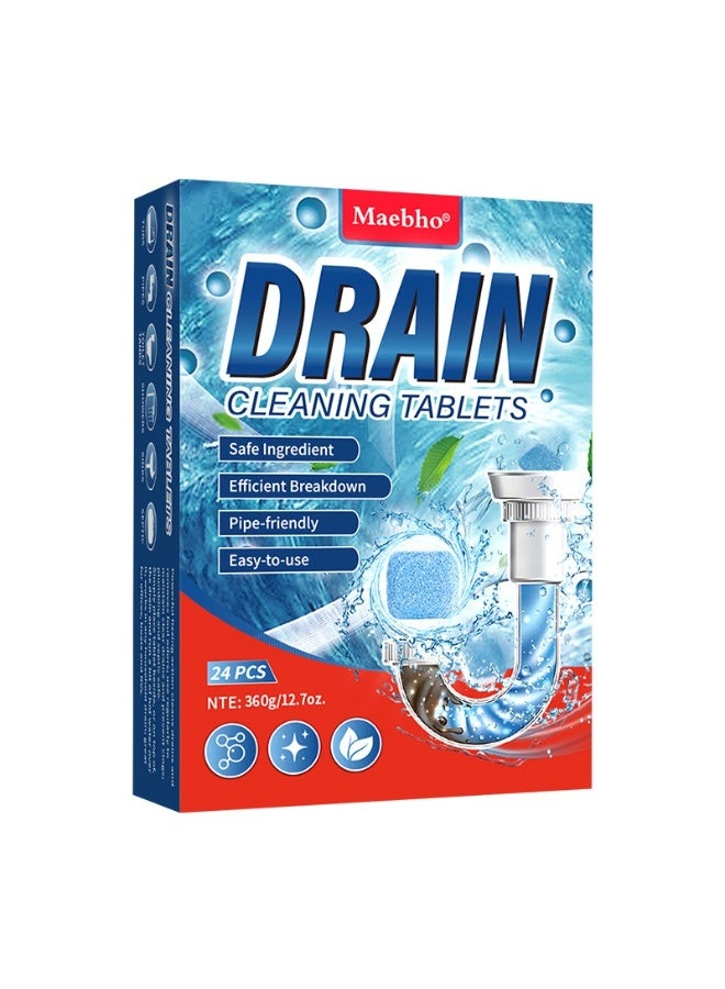 Maebho 24PCS Drain Cleaning Effervescent Tablets, Powerful Pipe Unclogger for Kitchen & Bathroom Drains, Fast-Acting Dredger & Deodorizer - Image 5