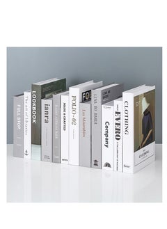 XiuWoo 12 Pcs Decorative Books Bundle of Designer Book Decor Inspired, FAKE Books for Display NO PAGES, Office & Rustic Home Decor, Bookshelf, Living Room, Coffee Table Books, Fold yourself  - Image 1
