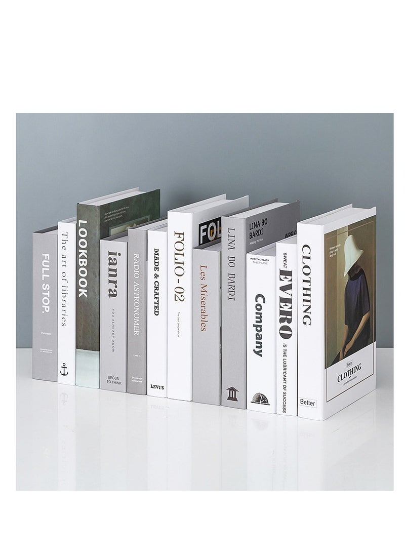 XiuWoo 12 Pcs Decorative Books Bundle of Designer Book Decor Inspired, FAKE Books for Display NO PAGES, Office & Rustic Home Decor, Bookshelf, Living Room, Coffee Table Books, Fold yourself  - Image 1