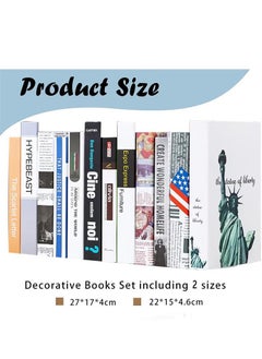 XiuWoo 12 Pcs Decorative Books Bundle of Designer Book Decor Inspired, FAKE Books for Display NO PAGES, Office & Rustic Home Decor, Bookshelf, Living Room, Coffee Table Books, Fold yourself  - Image 2