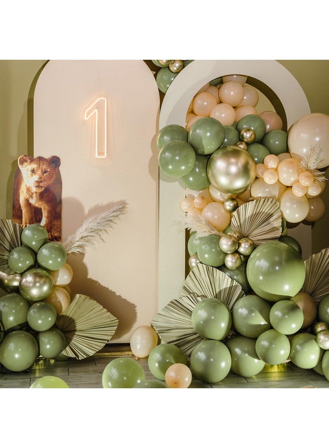 RUBFAC 129pcs Sage Green Balloons Different Sizes 18 12 10 5 Inch, Olive Green Latex Balloon Garland Arch Kit for Birthday Party Graduation Baby Shower Wedding Safari Jungle Balloon Decoration - Image 5
