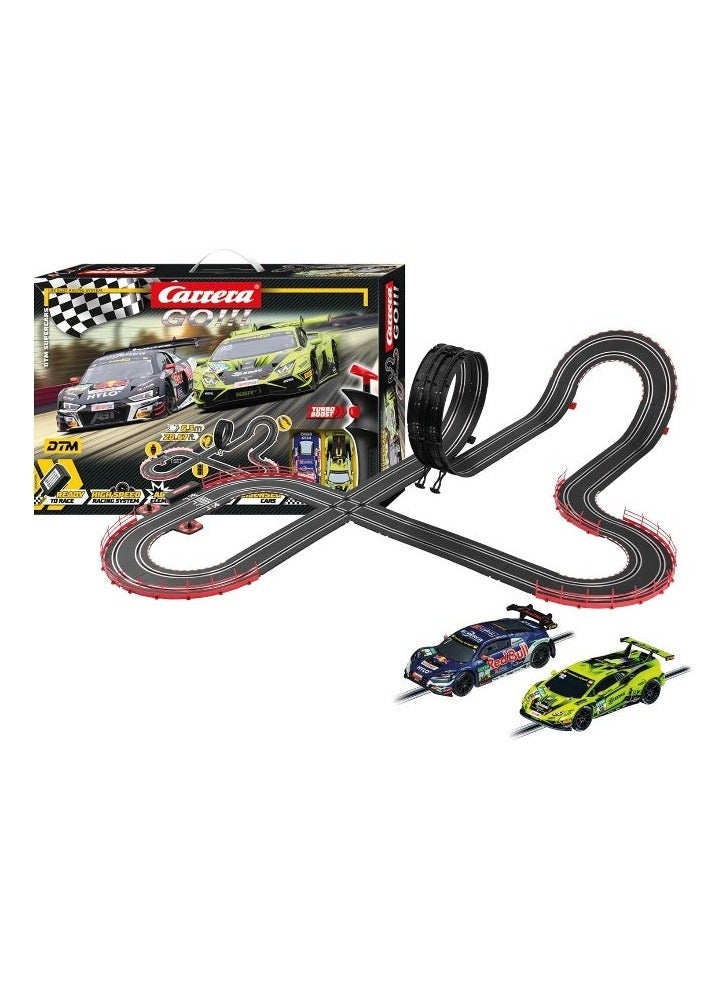 Carrera GO!!! DTM Supercars Slot Car Racing Track Set (6.3m) I 1:43 Scale I Includes 2 Cars & 2 Turbo Controllers I For Ages 6+ - Image 1