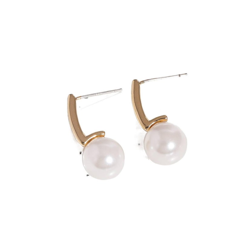 Gold Pearl Earrings with 925 Sterling Silver Lightweight Non Pierced Jewelry for Women and Daily Wear - Image 1