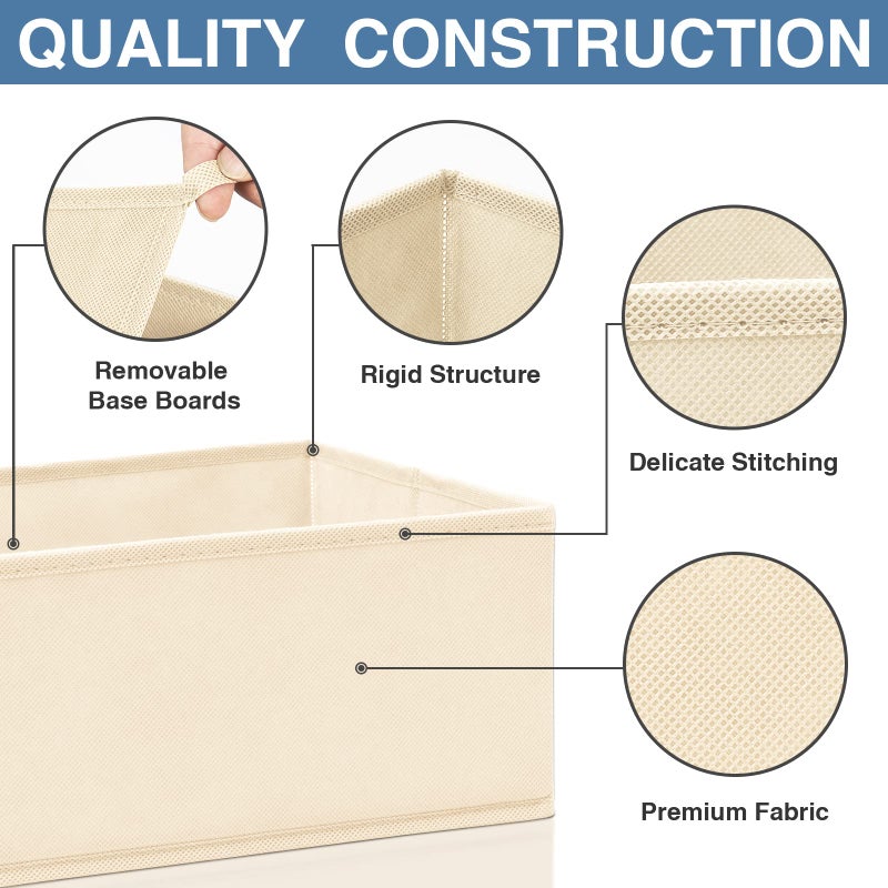 Criusia Drawer Organizer Clothes 12 Pack, Dresser Organizer for Nursery Bedroom Closet Organization and Storage - Baby Clothes Organizer Bins - Drawer Divider for Sock Underwear Bra Ties (Beige) - Image 5