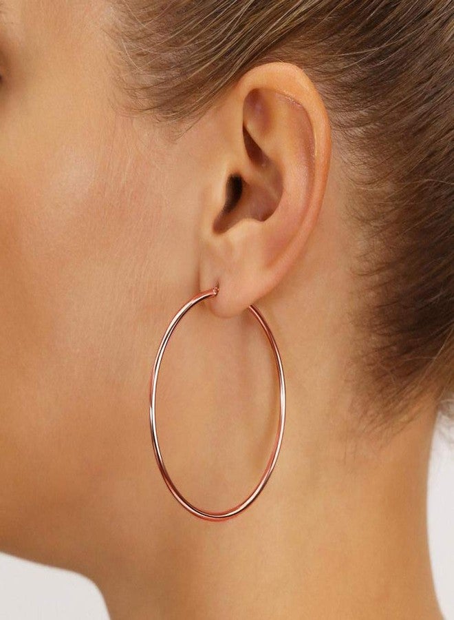 M MOOHAM Hoop Earrings for Women - Small Hypoallergenic Chunky Mini Dainty Tiny Rose Gold Plated Hoop Earrings for Women Jewelry 25mm - Image 5