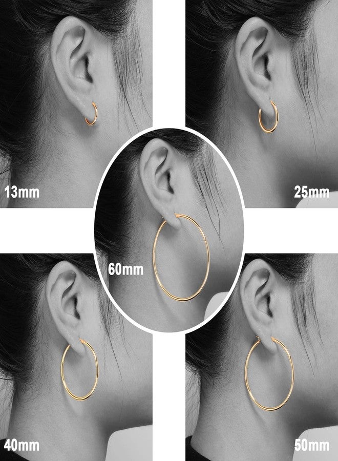 M MOOHAM Hoop Earrings for Women - Small Hypoallergenic Chunky Mini Dainty Tiny Rose Gold Plated Hoop Earrings for Women Jewelry 25mm - Image 4