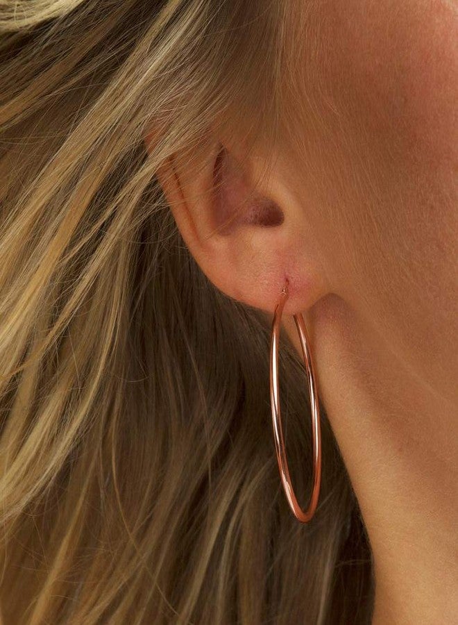 M MOOHAM Hoop Earrings for Women - Small Hypoallergenic Chunky Mini Dainty Tiny Rose Gold Plated Hoop Earrings for Women Jewelry 25mm - Image 2