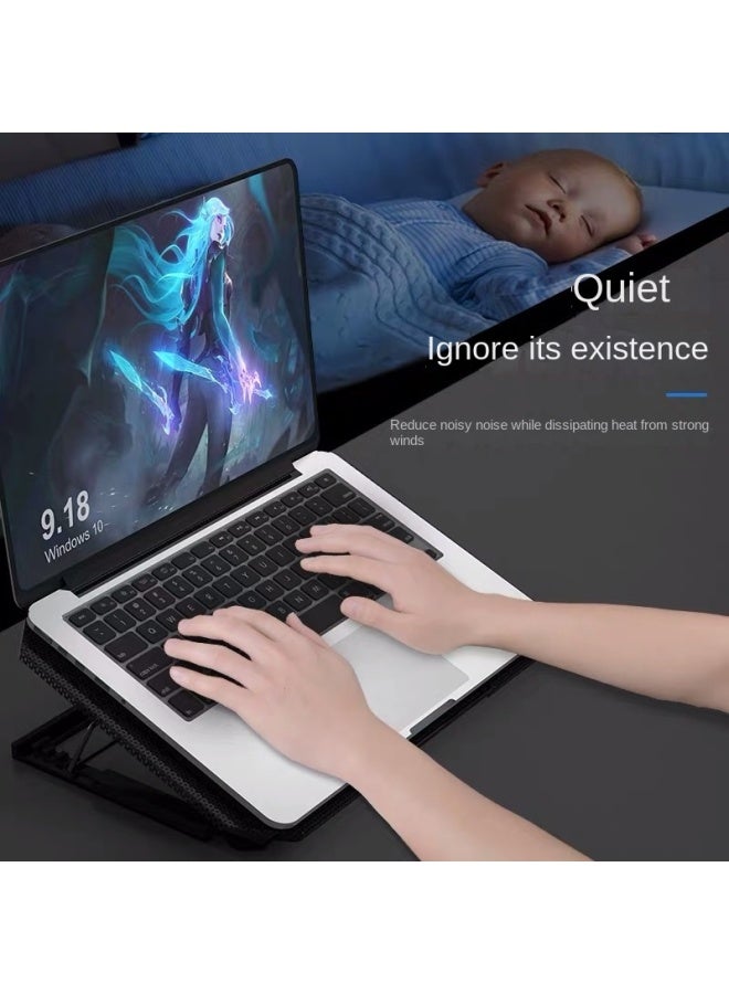 مبرد لابتوب نوكسي S200c قاعدة قابلة للتعديل قابلة للطي تبريد هواء صامت لسطح المكتب - Image 4