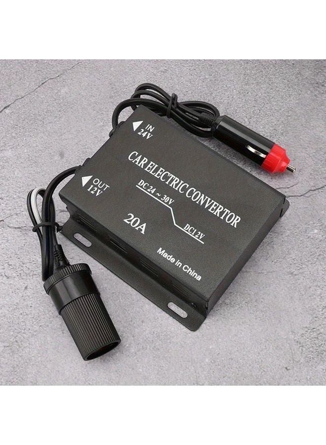 24V To 12V 20A DC Power Converter With Cigarette Lighter Plug Common Style - Image 5