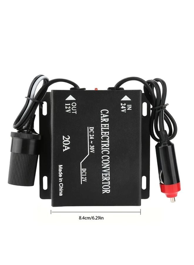 24V To 12V 20A DC Power Converter With Cigarette Lighter Plug Common Style - Image 3