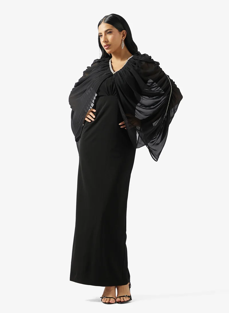 Golden Apple V neck Maxi Dress