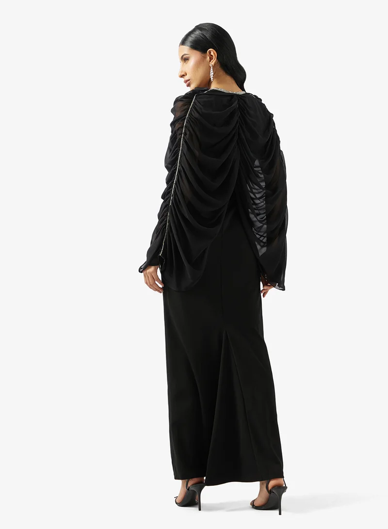 Golden Apple V neck Maxi Dress