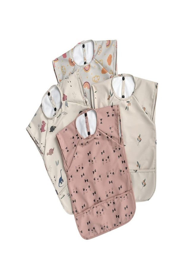 GZMM Waterproof Baby Bibs,Infant Toddler Extra Cover Feeding Bib With Food Catcher,Easy Clean & Washable - Image 3