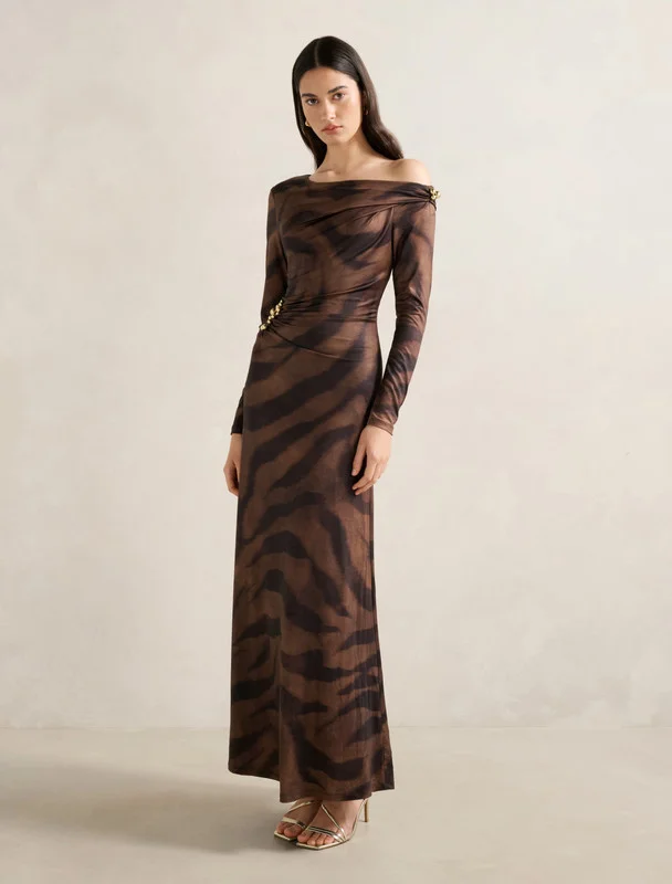 forever new Aimee One Shoulder Print Maxi