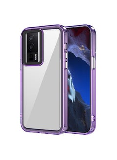 BGM Case Cover For Xiaomi Poco F5 Pro Transparent Acrylic + TPU Shockproof Phone Case Transparent Purple