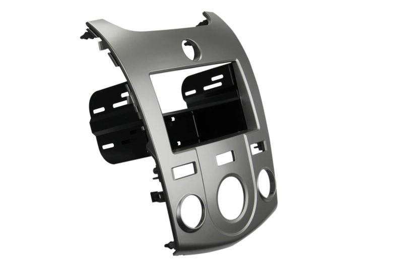 Scosche KA2410SB Compatible with 2010-13 Kia Forte ISO Double DIN & DIN+Pocket Dash Kit, Silver - Image 3