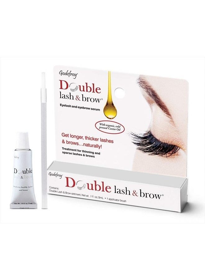 Godefroy Double Lash and Brow Treatment, for longer & thicker eyelash and eyebrows (3ml + applicator)  - Image 1