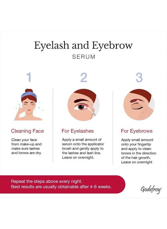 Godefroy Double Lash and Brow Treatment, for longer & thicker eyelash and eyebrows (3ml + applicator)  - Image 4