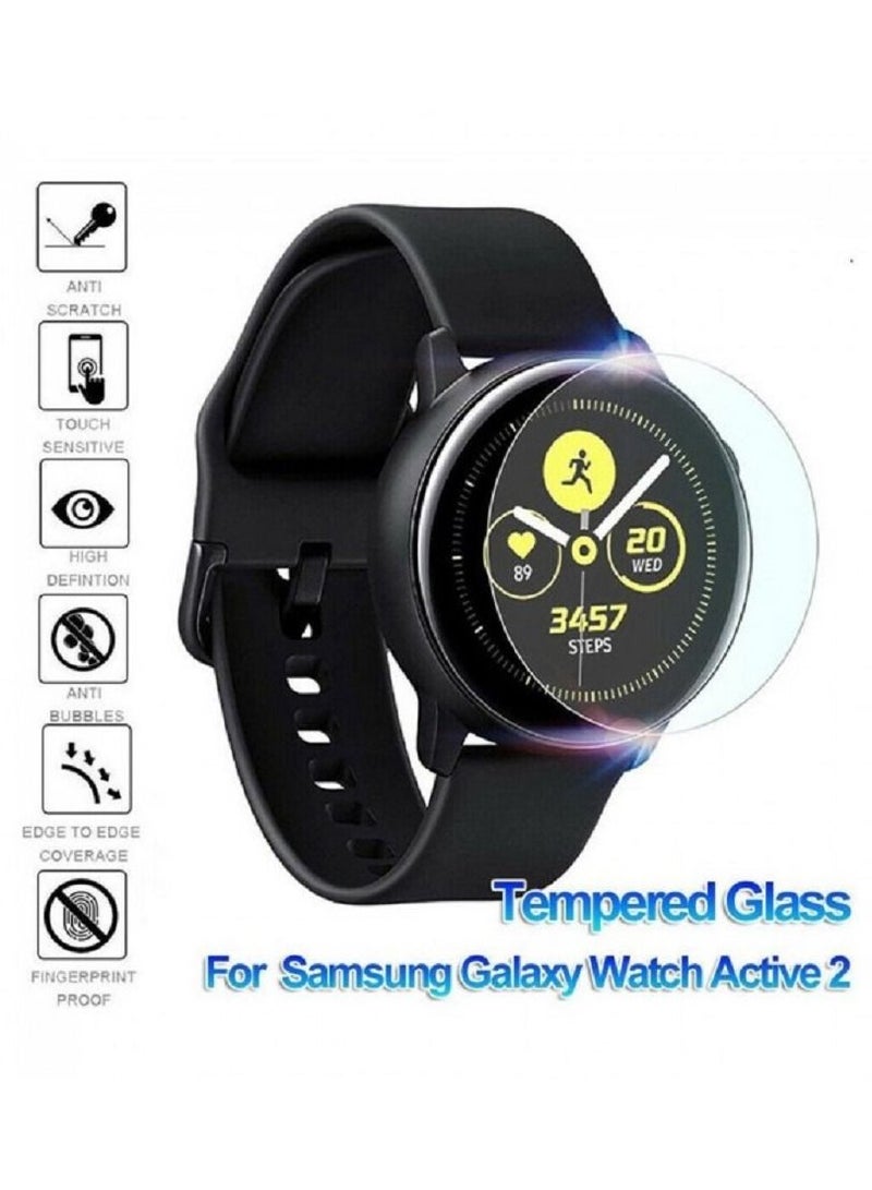 Screen Protector Tempered Glass 40mm for Samsung Galaxy Watch Active / Active 2 Full Coverage Clear - Image 2
