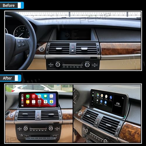 PEMP Linux Vertical Screen E70 E71 Wired and Wireless CarPlay Retrofit Android Auto, 1920 x 720 Display Mirror Link Car Radio Bluetooth Video Player Screen for BMW X5 X6 CIC(2010-2012) - Image 2