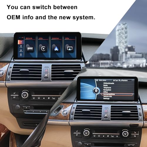 PEMP Linux Vertical Screen E70 E71 Wired and Wireless CarPlay Retrofit Android Auto, 1920 x 720 Display Mirror Link Car Radio Bluetooth Video Player Screen for BMW X5 X6 CIC(2010-2012) - Image 4