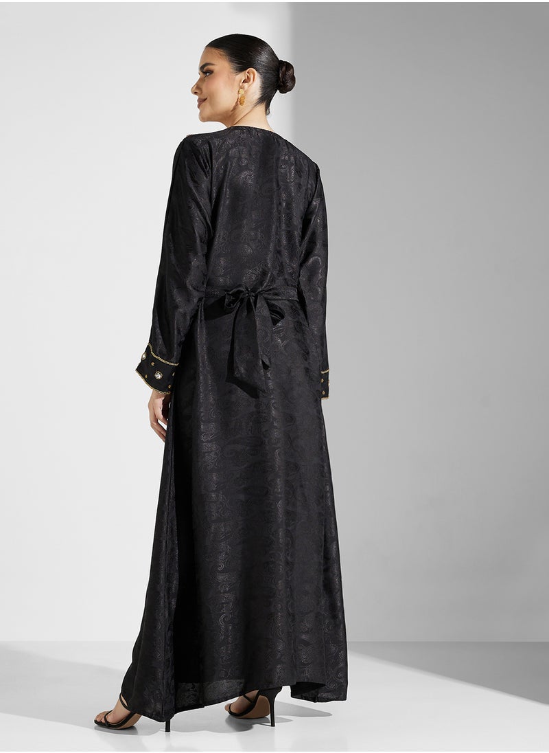 ARABIAN CLOSET Embellished Belted Jalabiya  - Image 2