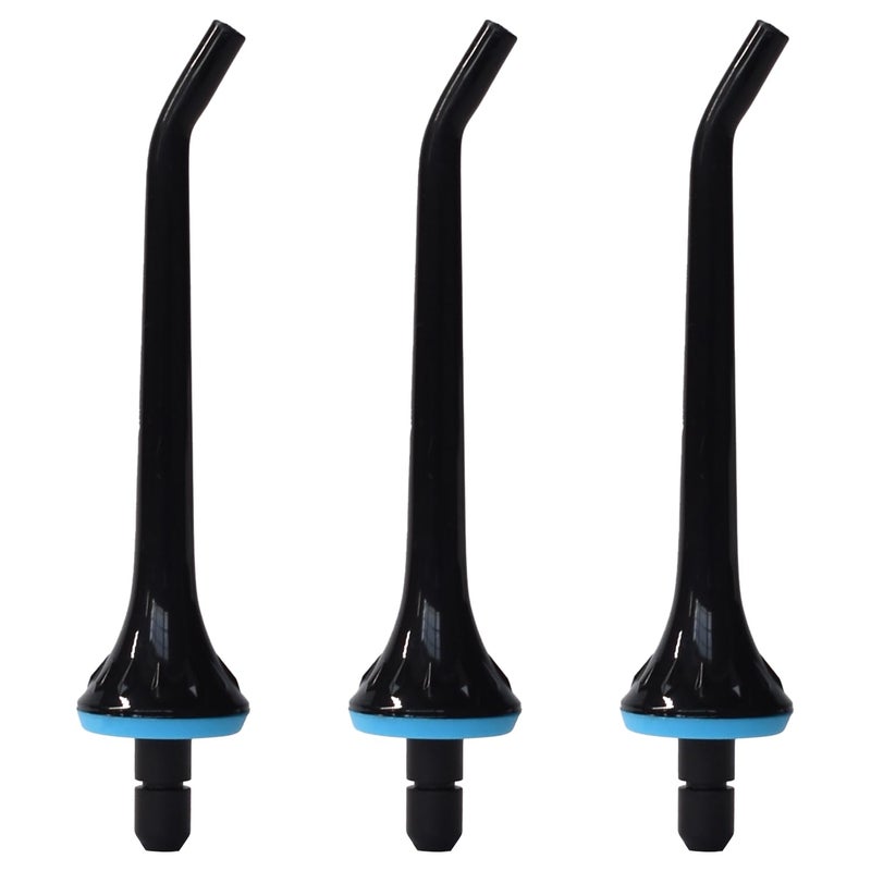 BOEEA رؤوس بديلة لجهاز تنظيف الأسنان بالماء Oralfree, Nicwell, Nicefeel, COSLUS, Mospro, Zerhunt، فوهة نفاثة لجهاز الري الفموي، باللون الأسود، 3 عبوات - Image 1