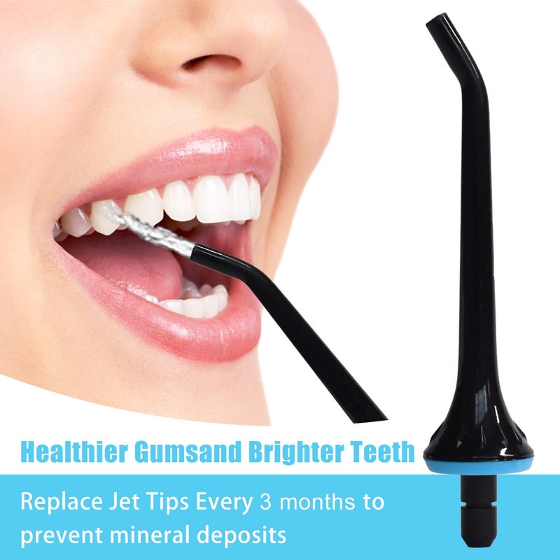 BOEEA رؤوس بديلة لجهاز تنظيف الأسنان بالماء Oralfree, Nicwell, Nicefeel, COSLUS, Mospro, Zerhunt، فوهة نفاثة لجهاز الري الفموي، باللون الأسود، 3 عبوات - Image 4