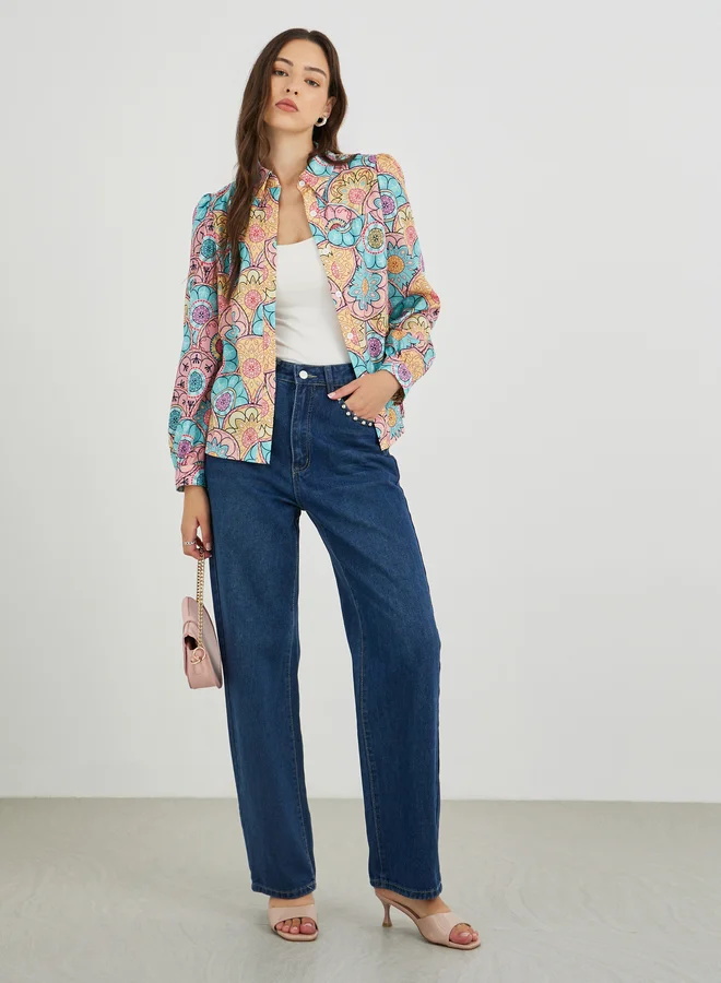 Take Two Take Two All-Over Print Buttoned Shirt