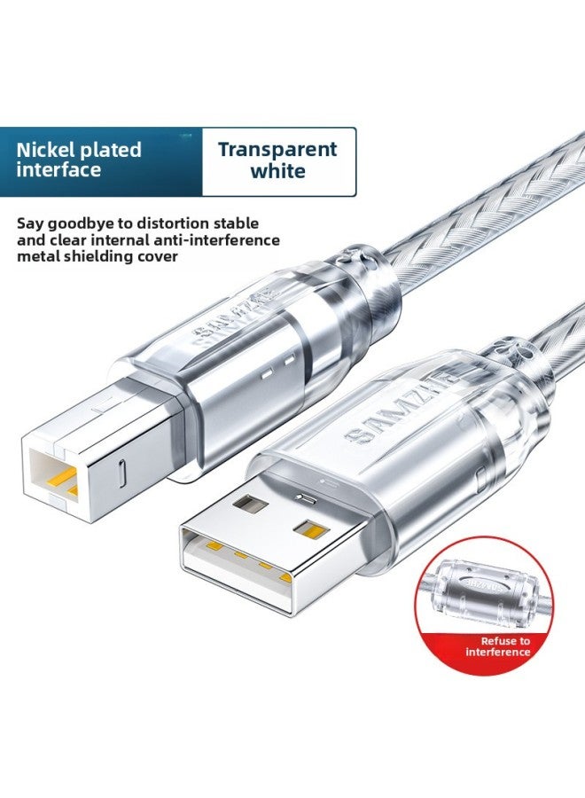 Yamazawa Printer Data Cable Connection Lengthened Computer Usb Extension To Square Mouth 10 M 5 Suitable For Canon HP-Color:USB Nickel-plated-double Magnetic Ring-Line Length:3M