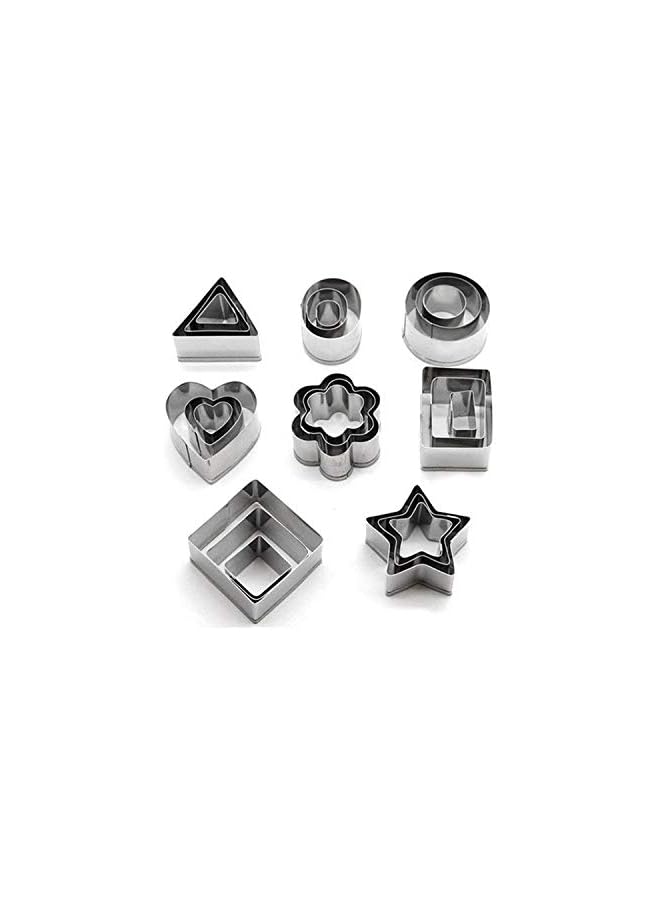 S-TOP 24 Pcs Cookie Stainless Steel Mold Set Food Fruits Biscuits Cutters For Icing Pastry Sugar Craft Cake Decoration With Box - Image 4