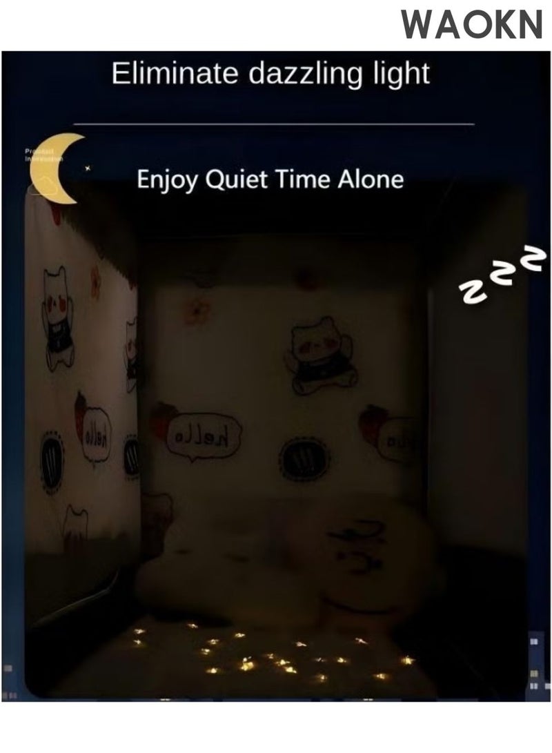 WAOKN School dormitory bed curtains, tent curtains, blackout curtains, single bed tent all inclusive, bed curtain integrated mosquito net with bracket zipper, student sunshade cloth bed curtain, with mosquito net for student sleep privacy protection. - Image 3