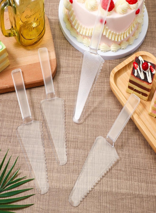 Zelphvt 6 Pcs Plastic Cake Cutter Disposable Plastic Pie Server 9.1 Inch Pie Spatula Server Pies Pizza Pastry Slicer Serving Utensils for Kitchen Wedding Buffet Clear - Image 5