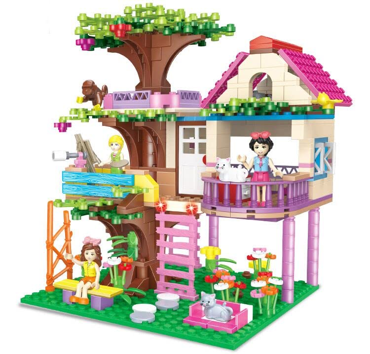 Hogokids لعبة بناء بيت الشجرة من هوجوكيدز مع ضوء LED - مجموعة كتل بناء شجرة الفتيات 613 قطعة مع نافورة وحيوانات، هدايا عيد ميلاد للفتيات والأولاد والأطفال من أعمار 6 7 8 9 10 11 12+ - Image 4