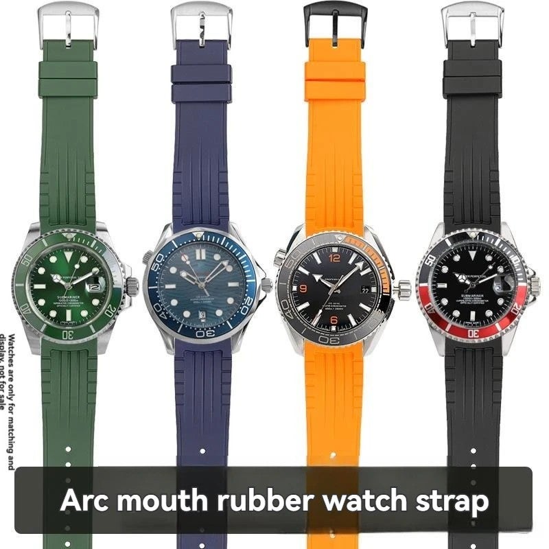 Bluejw 20mm 22mm FKM Rubber Watch Strap - Vintage Waffle Design, Quick Release, Waterproof Breathable Watch Band - Replacement Watch Strap - Image 3