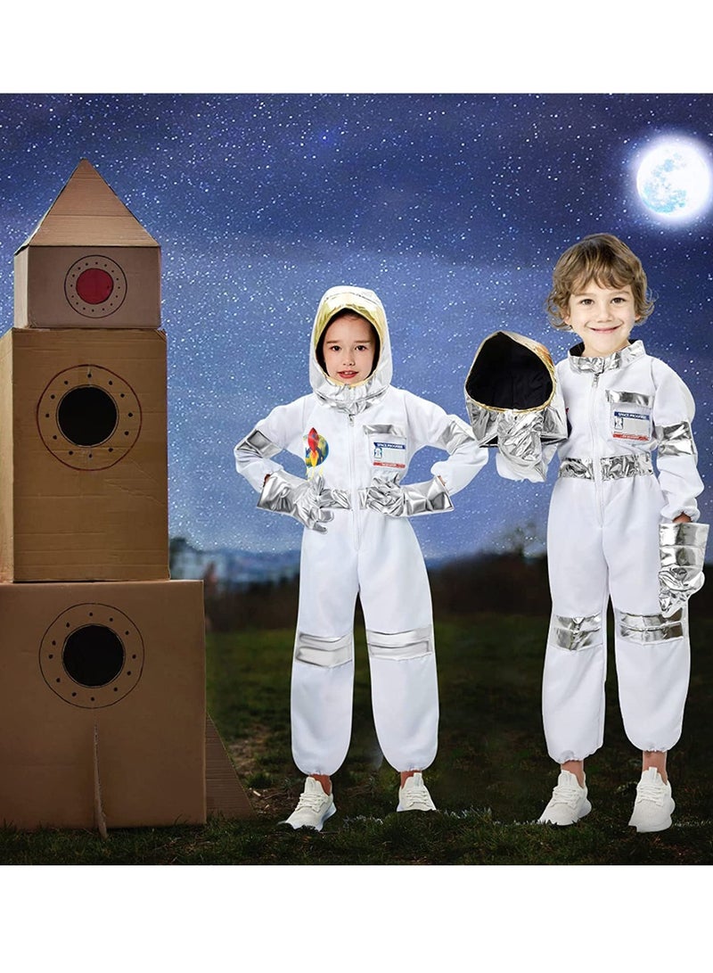 Loquat Astronaut Children's Clothing Space Pilot Jumpsuit With Chest Badge Helmet And Gloves Party Performance Performance Costumes Dance Platform Costumes - Image 5