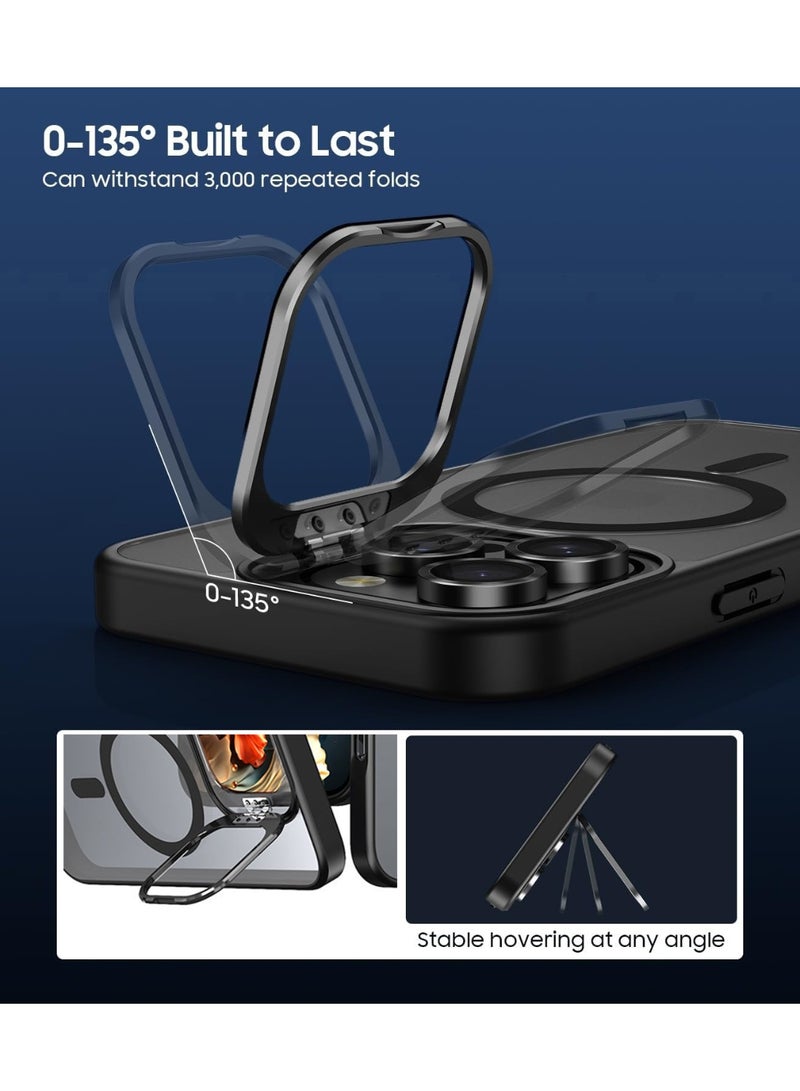 مجيد جراب ماج سيف لهاتف iPhone 14 Pro Max، غطاء مغناطيسي قوي مع حلقة مسند، حامل تخزين مدمج للكاميرا متوافق مع ماج سيف، جراب هاتف فائق النحافة مقاوم للصدمات بطول 16 قدمًا لهاتف iPhone 14 ProMax 6.33 بوصة - Image 4