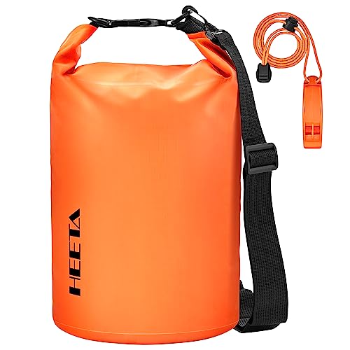 HEETA Waterproof Dry Bag for Women Men (Upgraded Version), Roll Top Lightweight Dry Storage Bag Backpack with Emergency Whistle for Travel, Swimming, Boating, Kayaking, Camping, Beach (Orange, 30L) - Image 1
