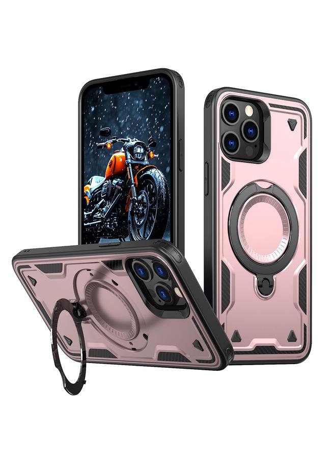 زبون جراب لهاتف iPhone 12 Pro PC Hybrid TPU Armor MagSafe Ring Holder جراب هاتف - Image 1