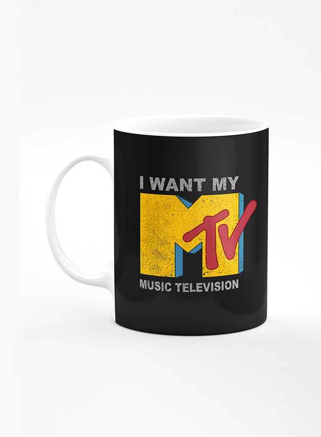 Stylizedd Designer Printed Coffee Mug with Heavy Duty Handle 11oz Ceramic Personalised Gift Mugs Cup [Microwave Safe & Dishwasher Proof] - I want my mtv - Image 1