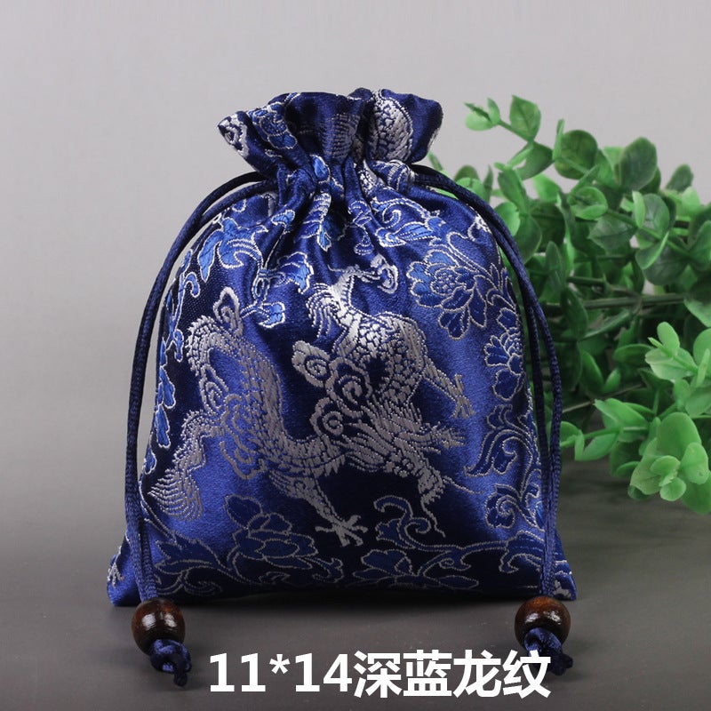 Osmanthus Sachet Pendant – Antique Chinese Brocade Cloth Bag 11x14 - Image 1