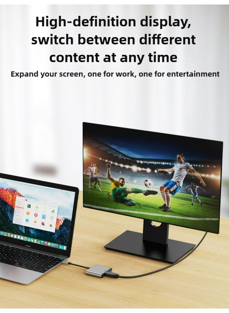 USB C Hub,USB-c Digital av Multiport Adapter with 4K HDMI Output/USB-C Fasting Charging Port&USB 3.0 Port Compatible for MacBook Pro M1/16-20 Air M1/18-20 iMac,XPS, Laptop (Grey - USB c3 in 1) - Image 5