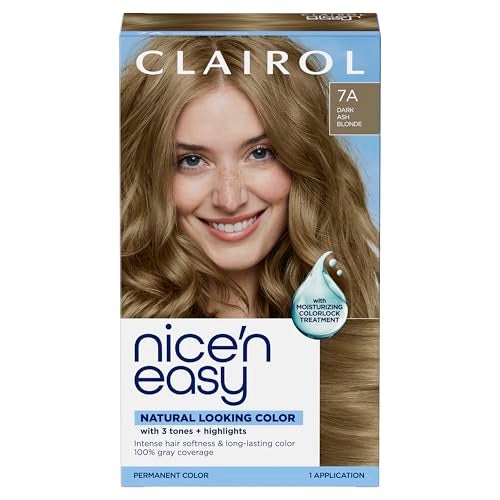 Clairol Nicen Easy Permanent Hair Dye 7A7C Dark Cool Blonde 100 Gray Coverage LongLasting NaturalLooking Color Shine Pack of 1 - Image 1