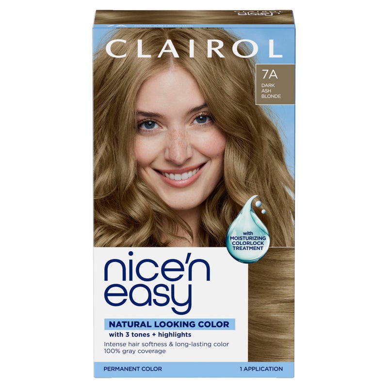 Clairol Nicen Easy Permanent Hair Dye 7A7C Dark Cool Blonde 100 Gray Coverage LongLasting NaturalLooking Color Shine Pack of 1 - Image 3