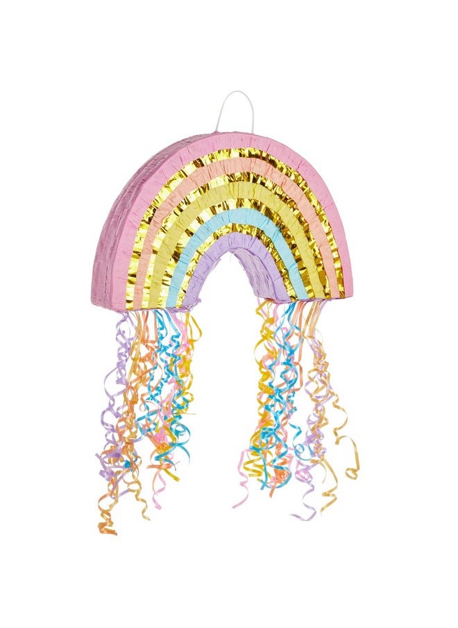 Blue Panda - Rainbow Pull String Pinata For Pastel Birthday Decorations Gender Reveal Party Supplies (Small 16.5 X 10 X 3 In) - Image 1
