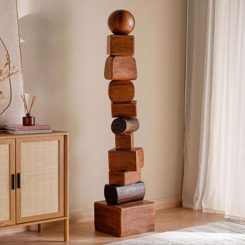 Pan Home Brown Polyresin Decorative Sculpture for Home